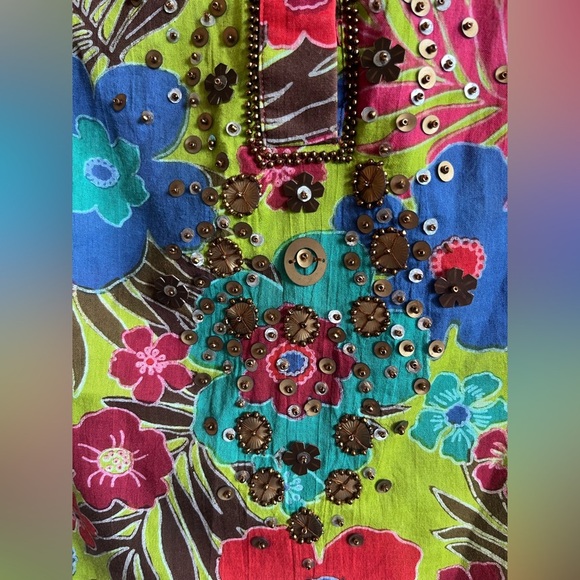 Holt Renfrew Vintage Colourful Floral Tunic Top - Picture 3 of 9